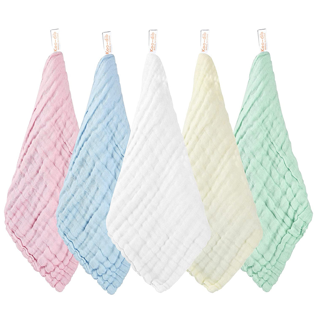 Premium Muslin Washcloths and Towels for Newborns - 10-Pack, 10x10 Inches - Ideal for Sensitive Skin and Baby Shower Gifts