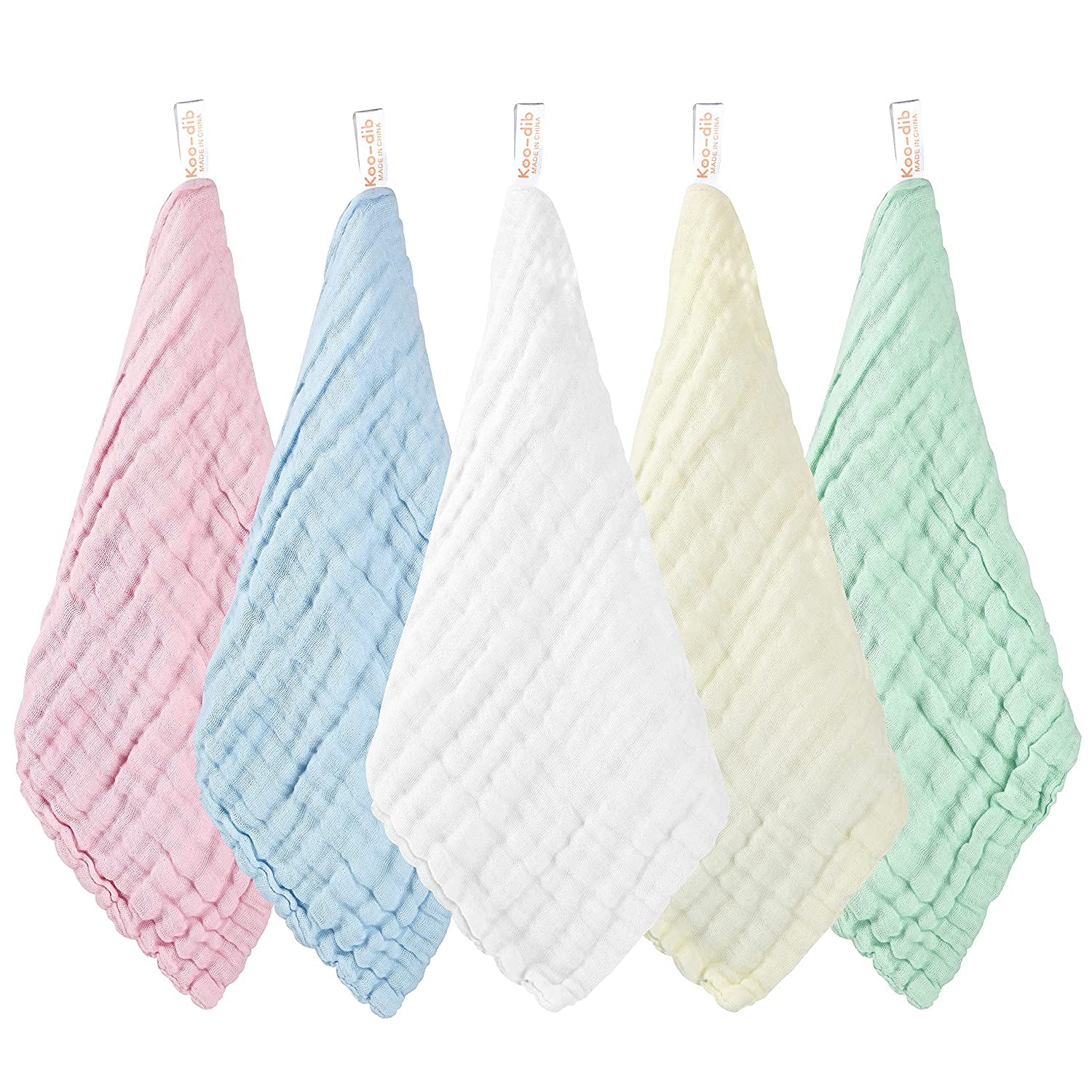 Premium Muslin Washcloths and Towels for Newborns - 10-Pack, 10x10 Inches - Ideal for Sensitive Skin and Baby Shower Gifts