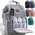 Diaper Bag Backpack with Changing Station | Multifunctional Waterproof Travel Bag for Moms | Spacious Unisex Gray Maternity Baby Bag