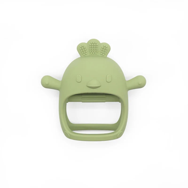 Silicone Cartoon Chick Baby Teether - Hollow Design for Chewing Training and Care