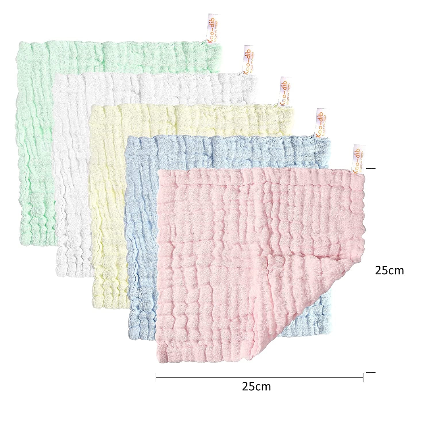 Premium Muslin Washcloths and Towels for Newborns - 10-Pack, 10x10 Inches - Ideal for Sensitive Skin and Baby Shower Gifts