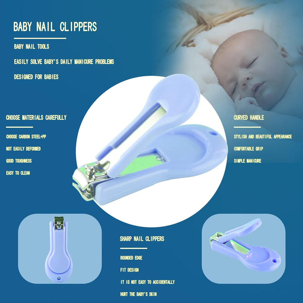 Professional Baby Grooming Kit - 10-Piece Portable Essentials for Newborn Care (Blue)