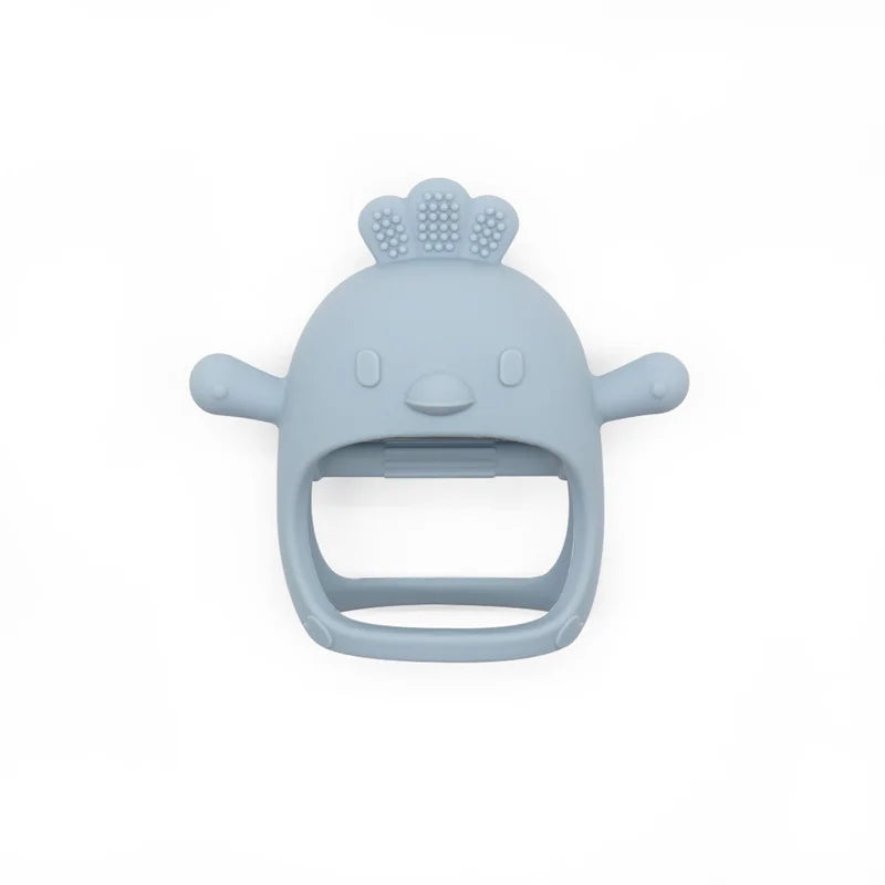 Silicone Cartoon Chick Baby Teether - Hollow Design for Chewing Training and Care