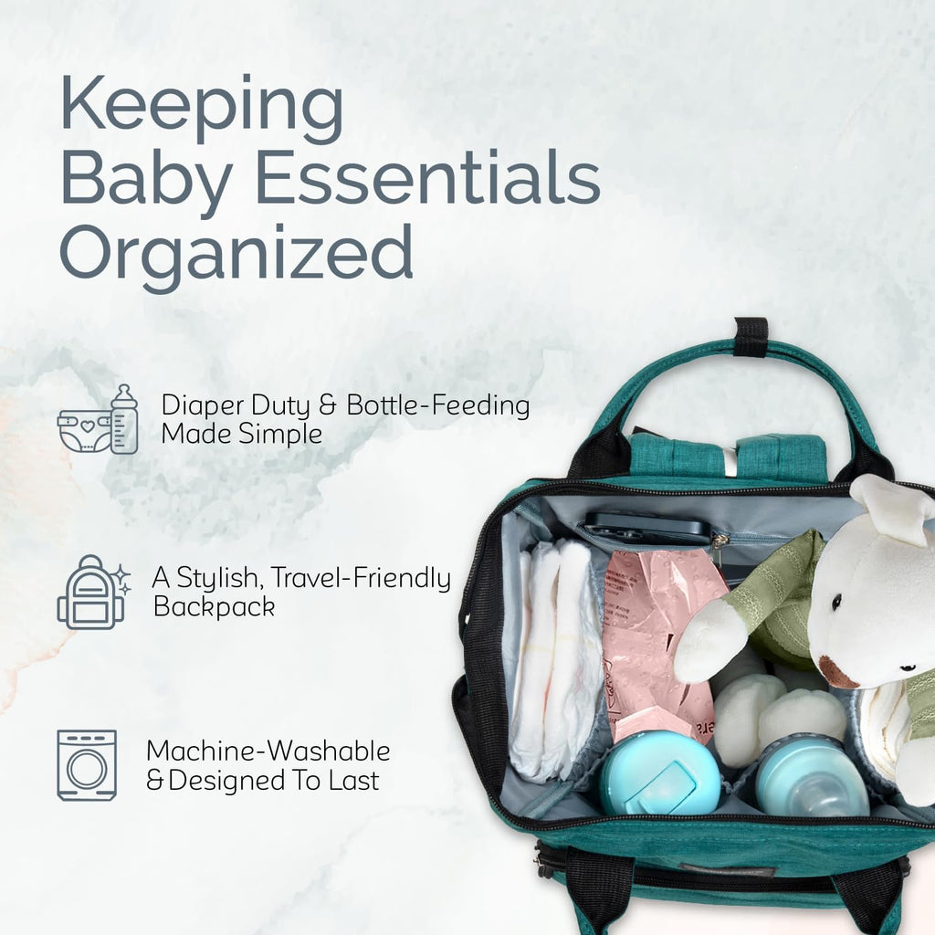 Diaper Bag Backpack with Changing Station | Multifunctional Waterproof Travel Bag for Moms | Spacious Unisex Gray Maternity Baby Bag