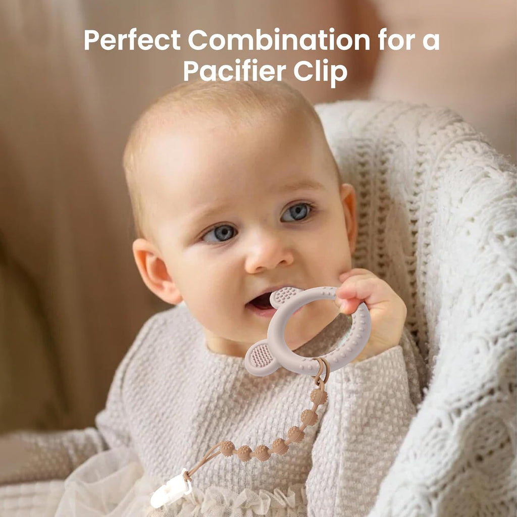 Bear Silicone Baby Teething Toys - 3 Pack, BPA Free, Suitable for Infants 3 Months and Older, Easy-Grasp Teething Rings for 3-12 Months, Effective Teething Relief