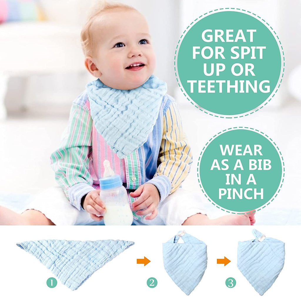 Premium Muslin Washcloths and Towels for Newborns - 10-Pack, 10x10 Inches - Ideal for Sensitive Skin and Baby Shower Gifts