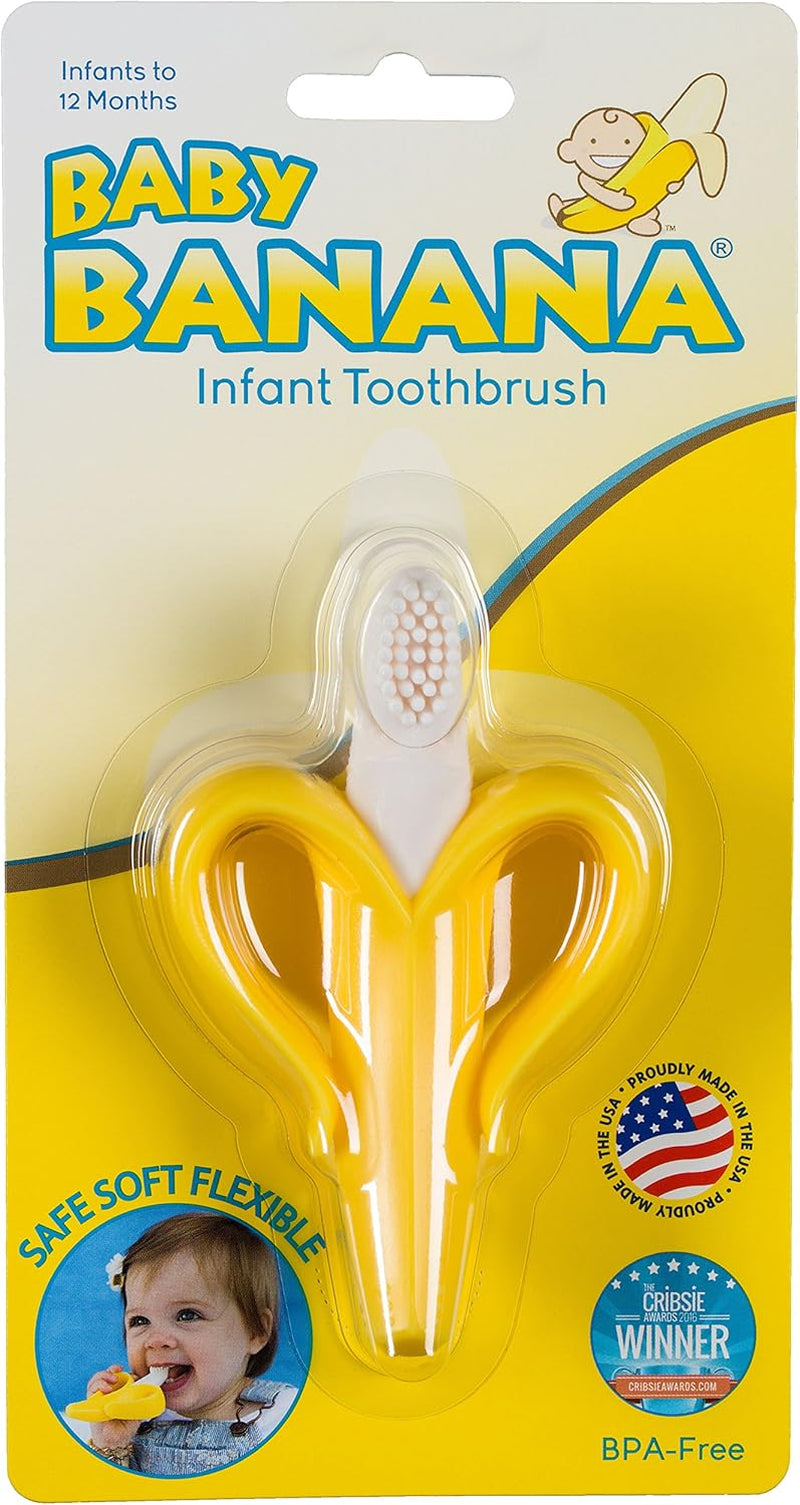 Original Banana Brush Toddler Toothbrush - Made in the USA by a Family-Owned Business