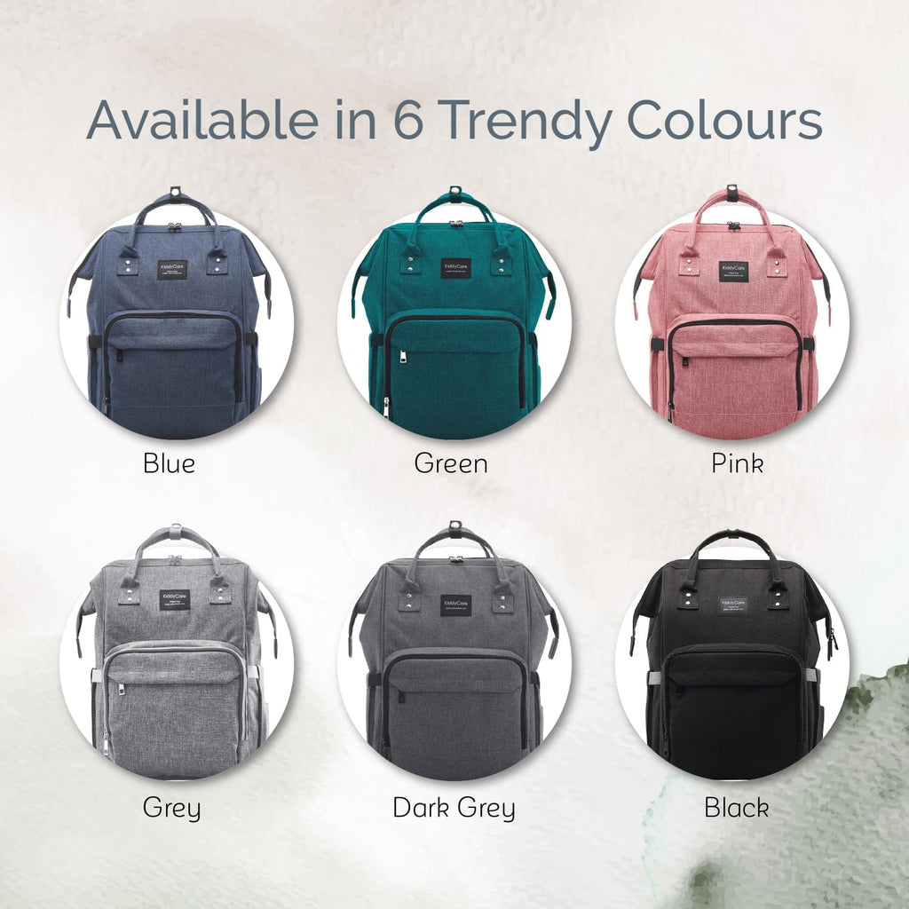 Diaper Bag Backpack with Changing Station | Multifunctional Waterproof Travel Bag for Moms | Spacious Unisex Gray Maternity Baby Bag