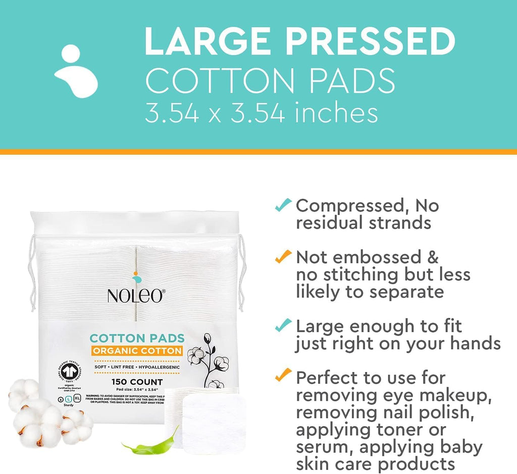 Large Pressed Cotton Rounds and Pads - 150 Count (Single Pack)